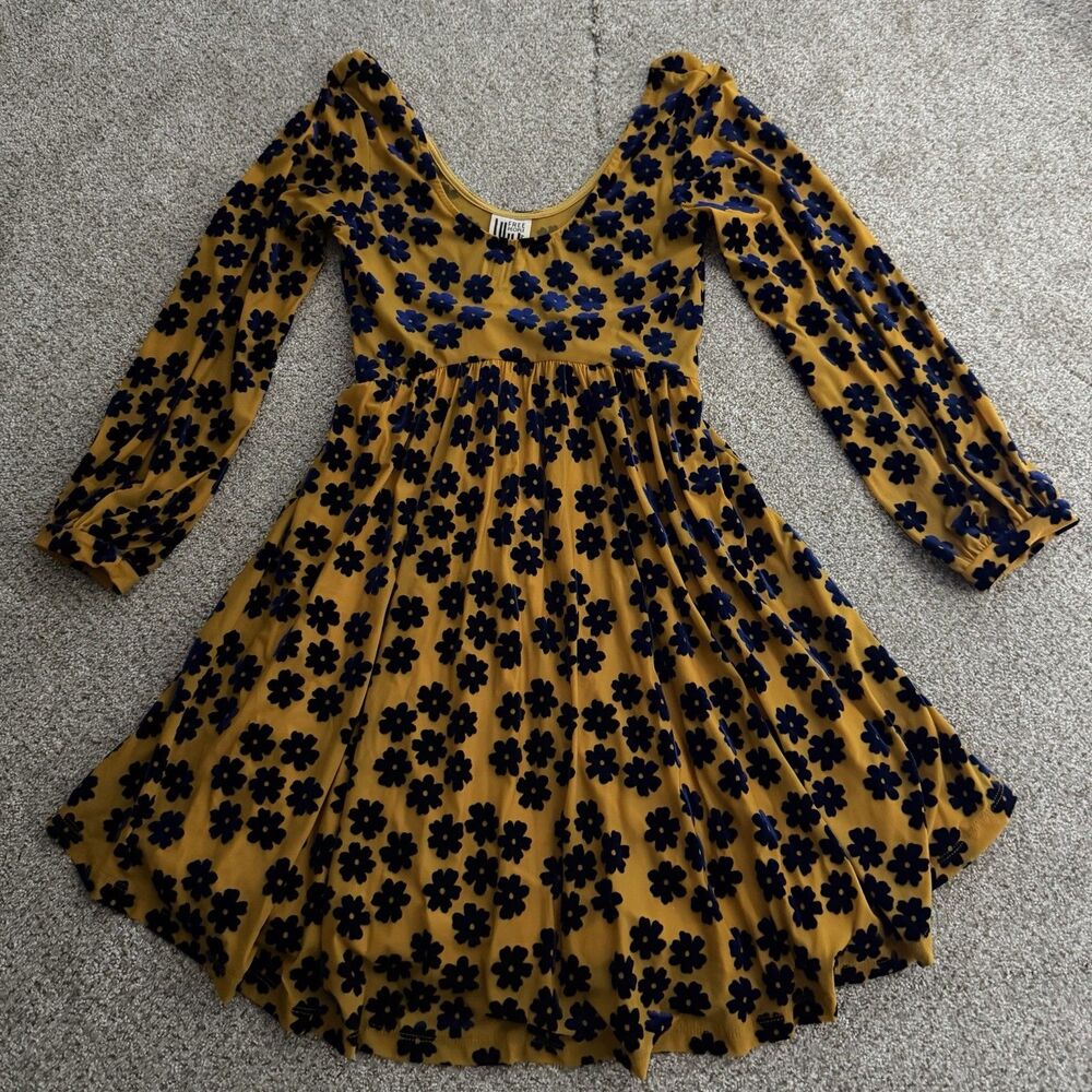 Vintage Free People Grunge Boho Burnout Whimsigoth Mini Dress XS